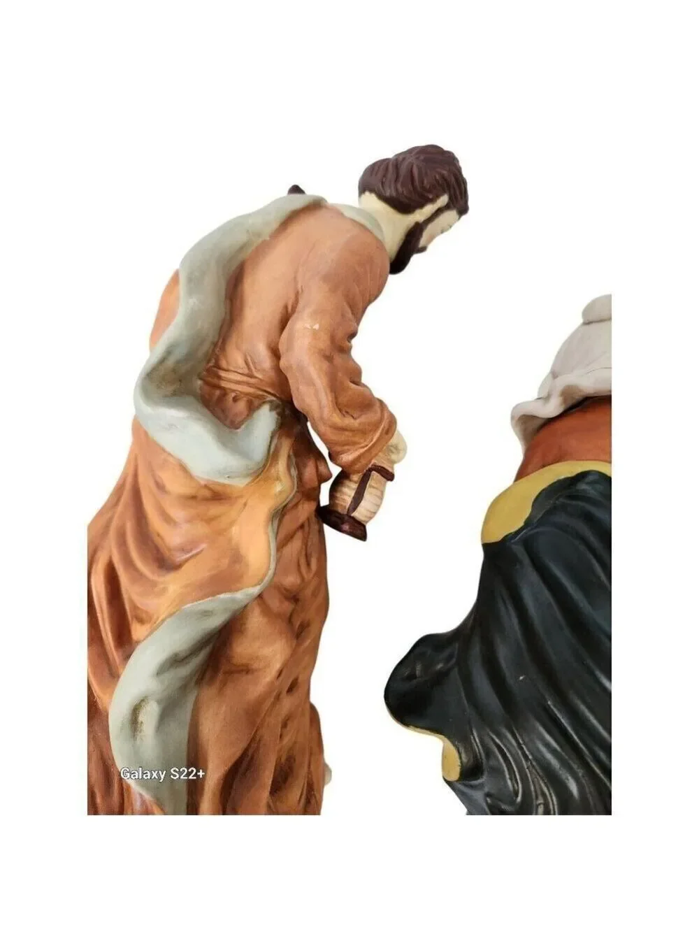 Hand Painted Porcelain Nativity Set 3 Piece Mary Joseph and Baby Jesus Figurines